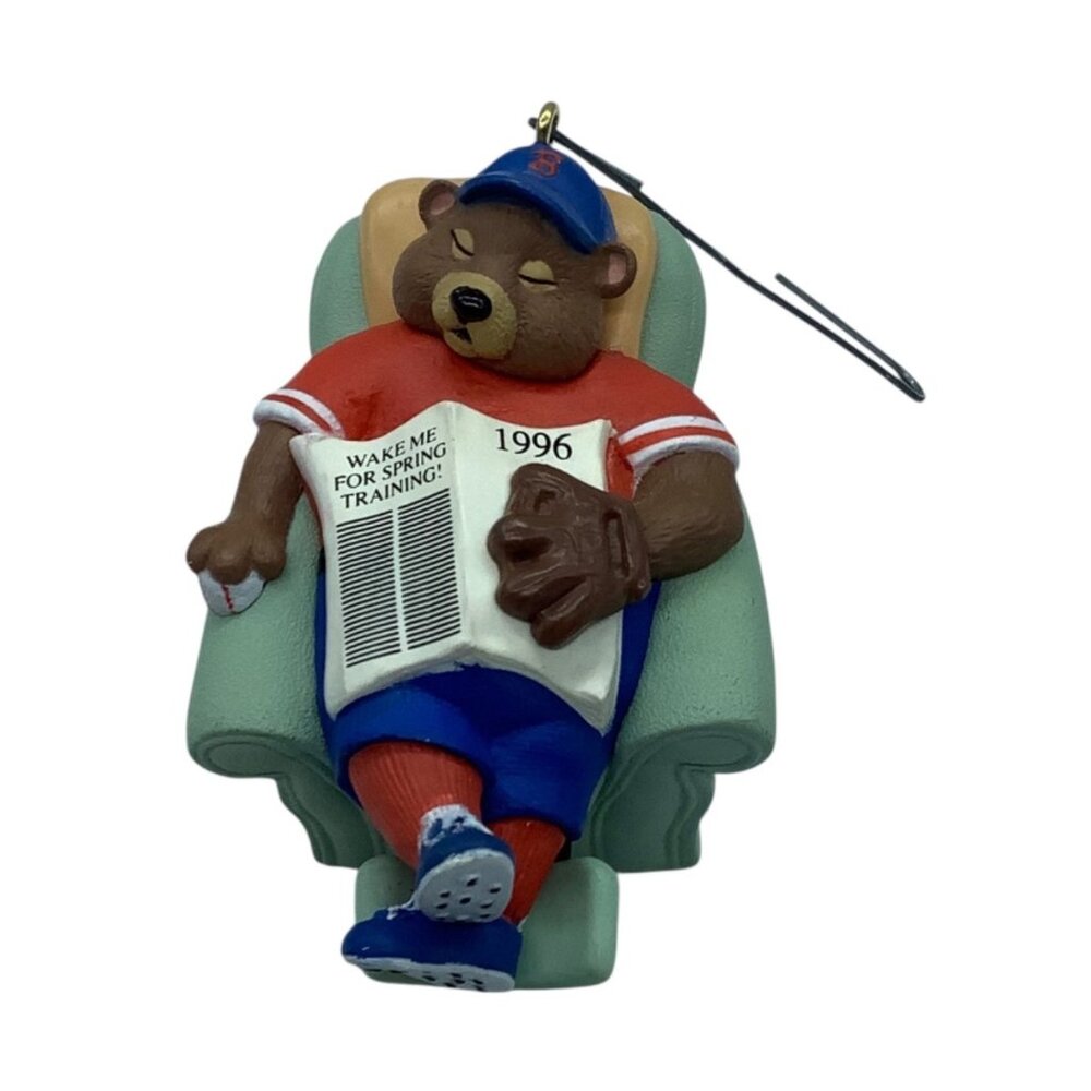 Hallmark 1996 Keepsake Ornament Baseball Bear In Armchair Dill Rhodus Holi-doze